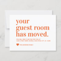 Modern Simple We've Moved Guest Room Moving Orange