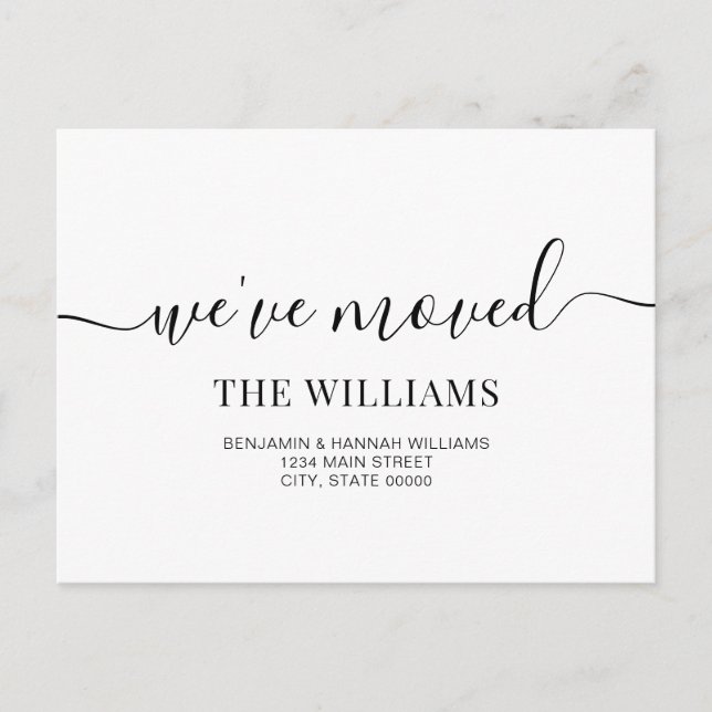 Modern Simple We've Moved New Home Moving Announcement Postcard (Front)