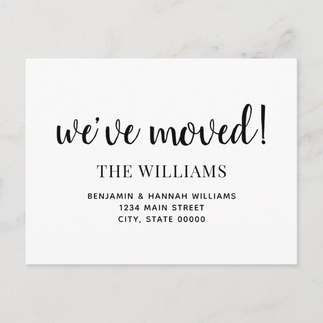 Modern Simple We've Moved New Home Moving Announcement Postcard (Front)