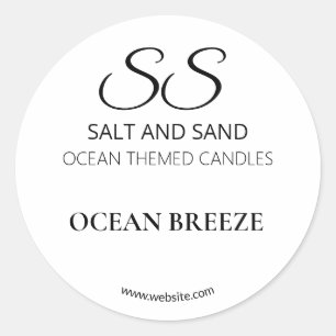 Modern Simple White Candle Product Labels