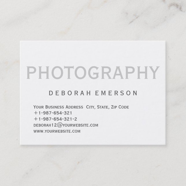 Modern Simple White Chubby Size Business Card (Front)