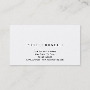 Modern Simple White Colour Consultant Business Car Business Card