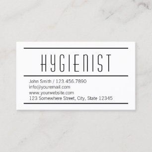 Modern Simple White Hygienist Business Card