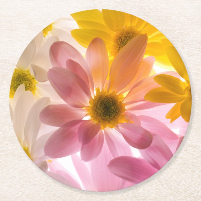 Modern Simple White Marble Rustic Paper Coaster (Front)