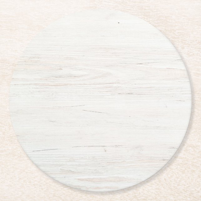 Modern Simple White Marble Rustic Paper Coaster (Front)