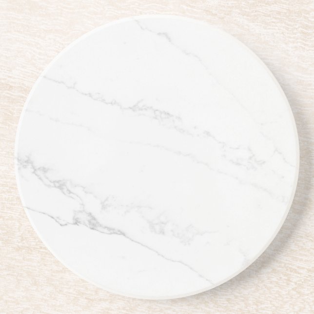 Modern Simple White Marble Rustic Paper Coaster (Front)