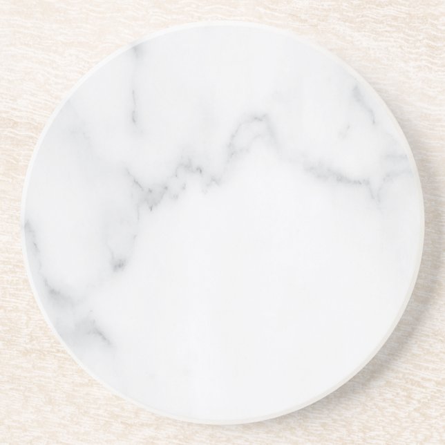 Modern Simple White Marble Rustic Paper Coaster (Front)