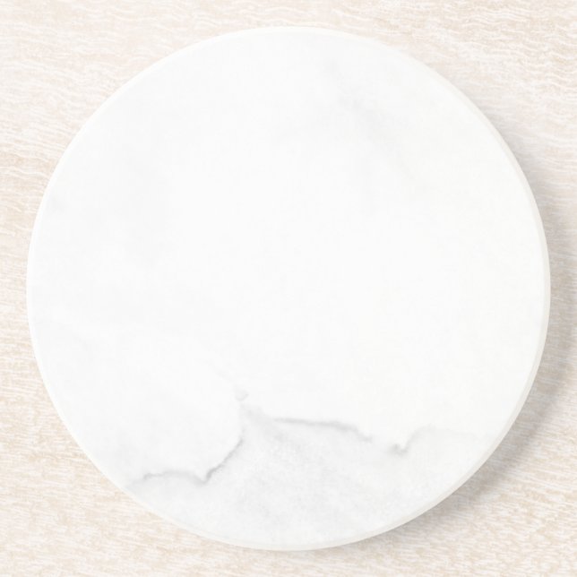 Modern Simple White Marble Rustic Paper Coaster (Front)