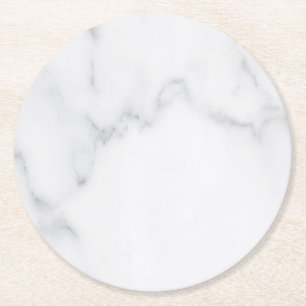 Modern Simple White Marble Rustic Paper Coaster