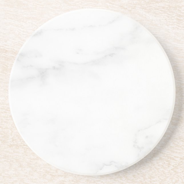 Modern Simple White Marble Rustic Paper Coaster (Front)