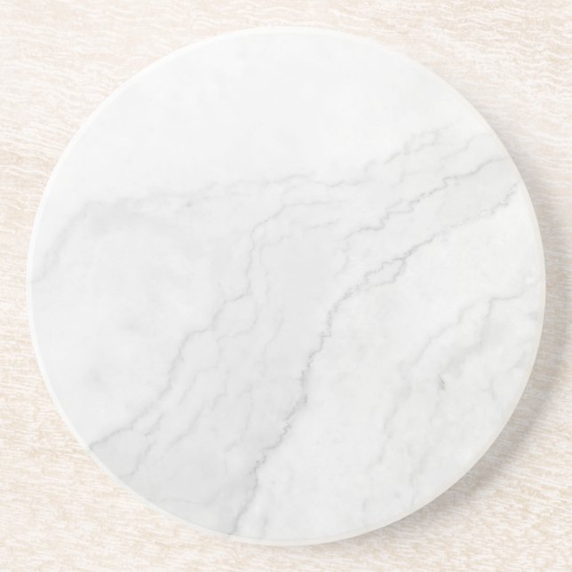 Modern Simple White Marble Rustic Paper Coaster (Front)