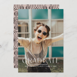 Modern Simple White Photo Graduation Party Invitation