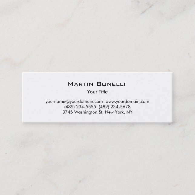 Modern Simple White Professional Business Card (Front)