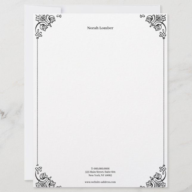 Modern Simple White Professional  Custom Letterhead (Front)
