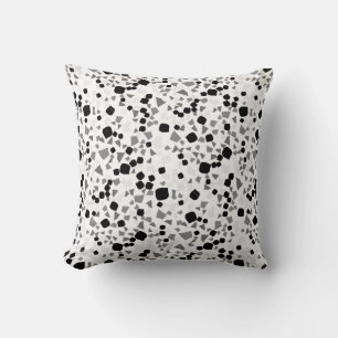 Modern Simple White Terrazzo Black  Cushion