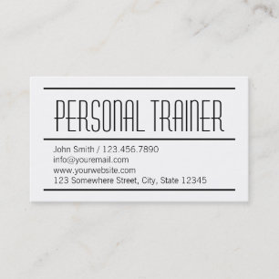 Modern Simple White Trainer Business Card