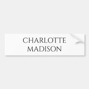 Modern Simple White Trendy Minimalist Plain  Bumper Sticker