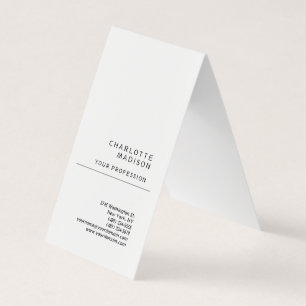 Modern Simple White Trendy Minimalist Plain Business Card