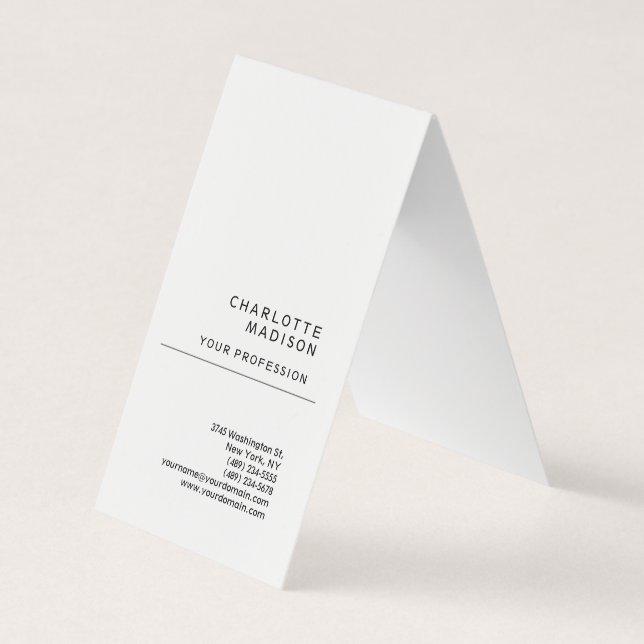 Modern Simple White Trendy Minimalist Plain  Business Card (Front)