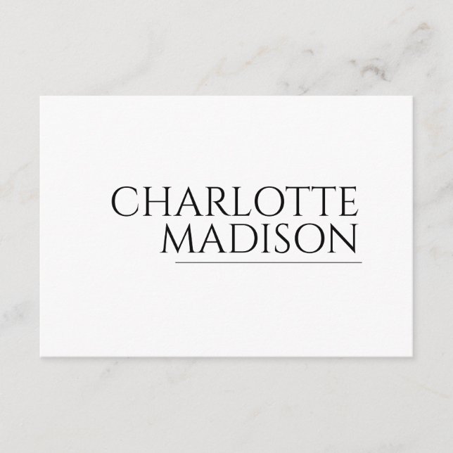 Modern Simple White Trendy Minimalist Plain  Enclosure Card (Front)