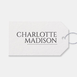 Modern Simple White Trendy Minimalist Plain Gift Tags