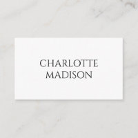 Modern Simple White Trendy Minimalist Plain Name