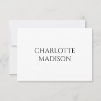 Modern Simple White Trendy Minimalist Plain Name