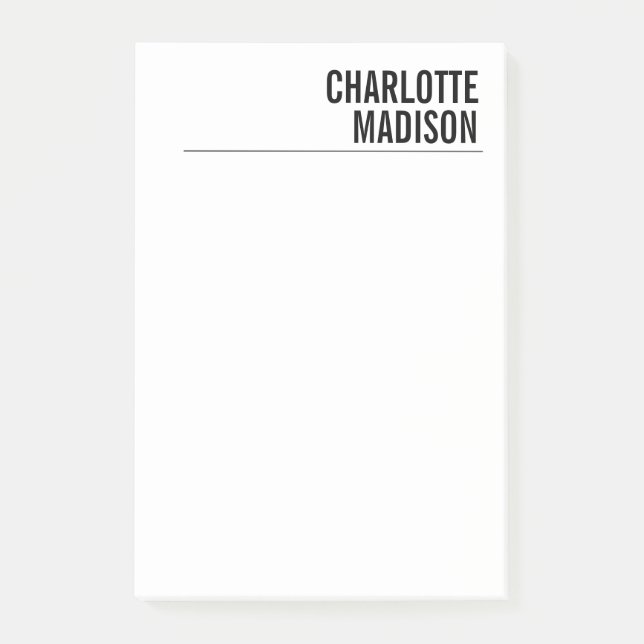 Modern Simple White Trendy Minimalist Plain  Post-it Notes (Front)