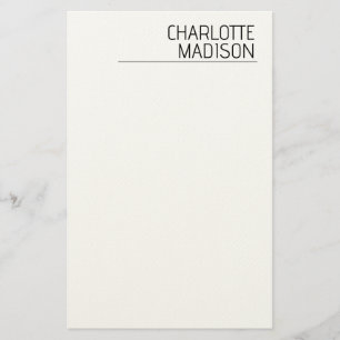 Modern Simple White Trendy Minimalist Plain  Stationery