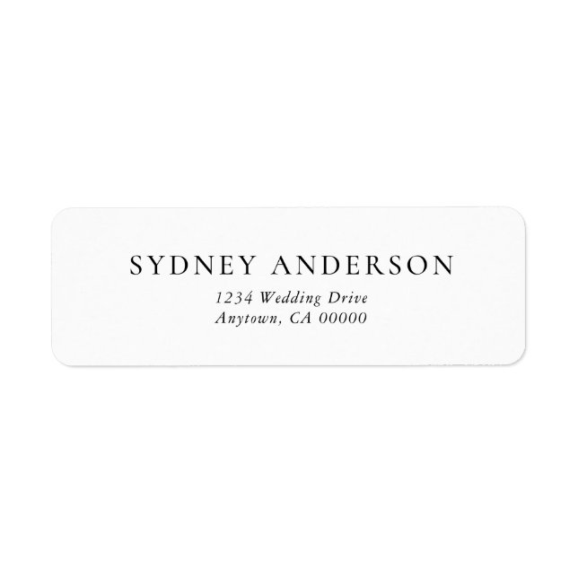 Modern Simple White Wedding Return Address (Front)