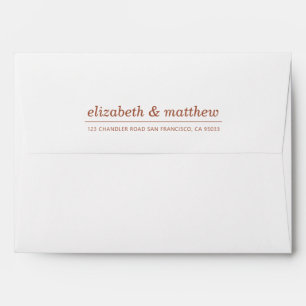 Modern Simple White Wedding Return Address Envelope