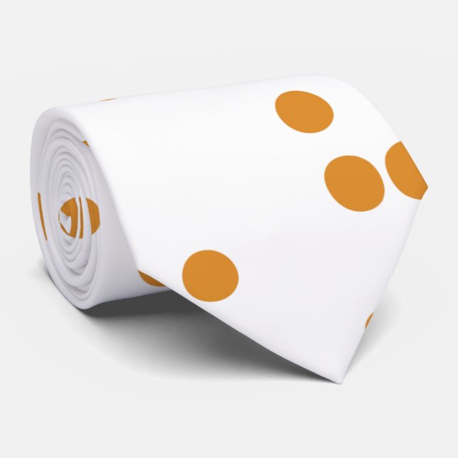 Modern simple white yellow dots pattern for him tie (Rolled)
