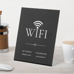 Modern Simple WiFi Network Password Sign Black