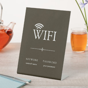 Modern Simple WiFi Network Password Sign Brown