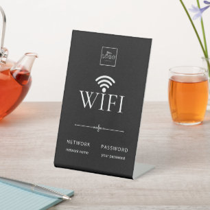 Modern Simple WiFi Password Sign Logo Black