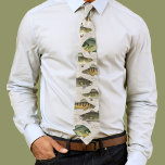 Modern Simple Wildlife Fisherman Minimal Fish  Tie<br><div class="desc">This design features funny baking chef cook men,  masculine for him fisherman,  fishing angler angling camping outdoors,  largemouth bass lake woodland,  a simple minimalist typography text,  trendy stylish calligraphy script,  modern elegant watercolor illustration,  up north woods simple minimal,  humourous wildlife art deco fish,  vintage tan green forest colour</div>