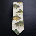 Modern Simple Wildlife Fisherman Minimal Fish  Tie<br><div class="desc">This design features funny baking chef cook men,  masculine for him fisherman,  fishing angler angling camping outdoors,  largemouth bass lake woodland,  a simple minimalist typography text,  trendy stylish calligraphy script,  modern elegant watercolor illustration,  up north woods simple minimal,  humourous wildlife art deco fish,  vintage tan green forest colour</div>