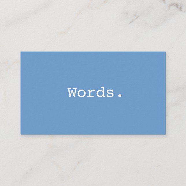 Modern simple writer publisher editor blue-grey business card (Front)