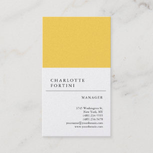 Modern Simple Yellow White Trendy Minimalist Pearl Business Card