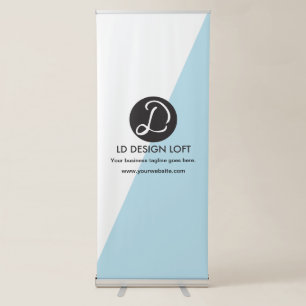 Modern Simple Your Company logo here blue Retractable Banner