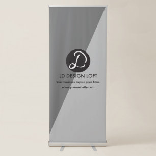 Modern Simple Your Company logo here Grey tones Retractable Banner