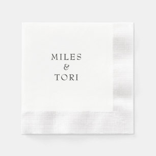 Modern Simplicity B/W Wedding  Napkin