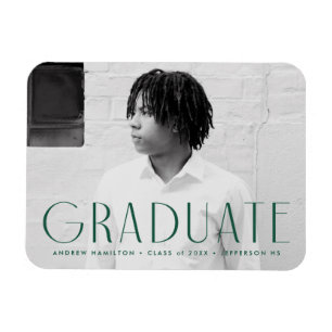 Modern Simplicity Green Photo Graduation Magnet