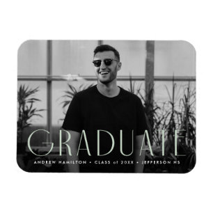 Modern Simplicity Mint Photo Graduation Magnet
