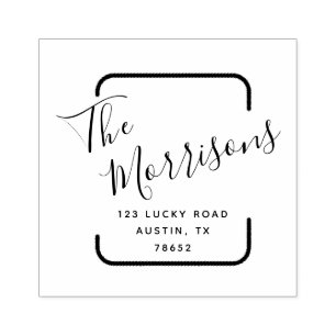 Modern Simplicity   Personalised Rubber Stamp