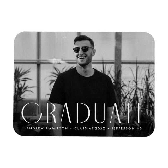 Modern Simplicity Photo Graduation Magnet (Horizontal)