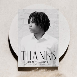 Modern Simplicity Photo Graduation Thank You Card