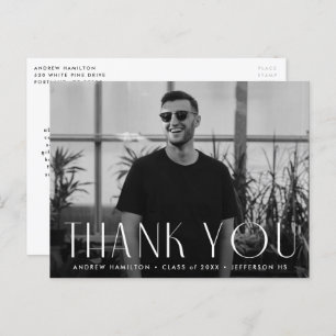Modern Simplicity Photo Graduation Thank You Postcard