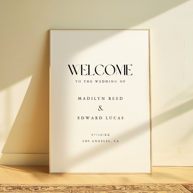 Modern Simplistic Black & White Wedding Welcome Poster (Creator Uploaded)