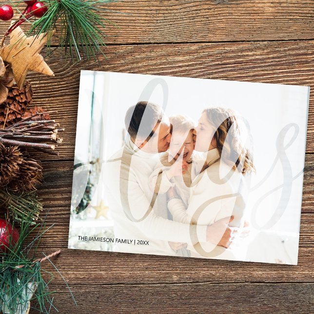 Modern Simplistic Hugs Photo Christmas Holiday Card (Creator Uploaded)